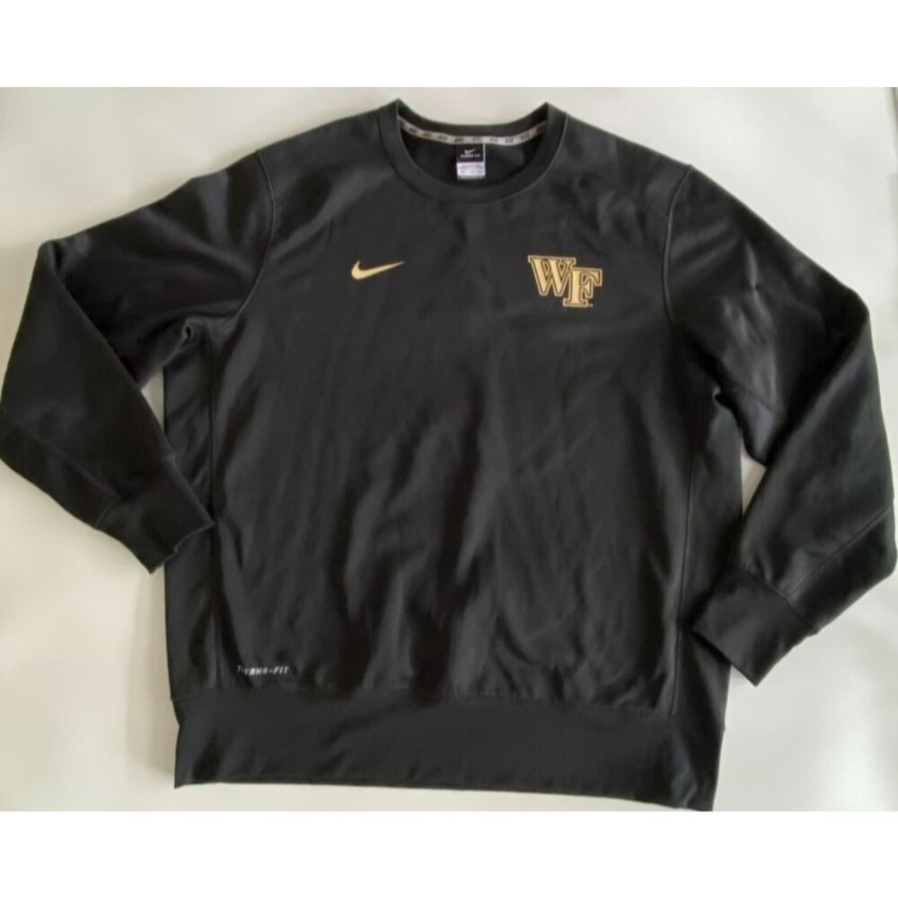 Nike Therma-FIT Wake Forest Crew Sweatshirt Men's 2XL Black Polyester